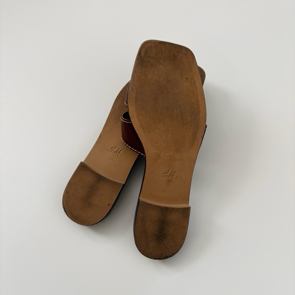 H&M Brown Vegan Leather Sandals Size 6 - Picture 6 of 6